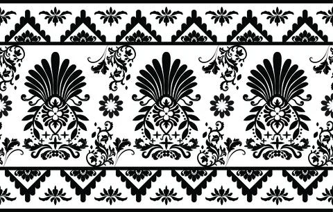Ethnic Pattern. Ethnic India seamless pattern design oriental style. Damask.. Stock Illustration