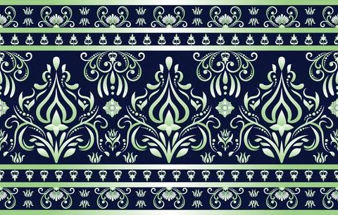 Ethnic Pattern. Ethnic India seamless pattern design oriental style. Damask.. Stock Illustration