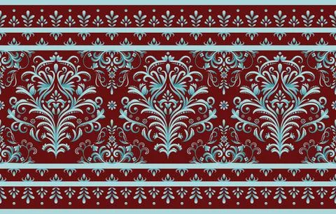 Ethnic Pattern. Ethnic India seamless pattern design oriental style. Damask.. Stock Illustration