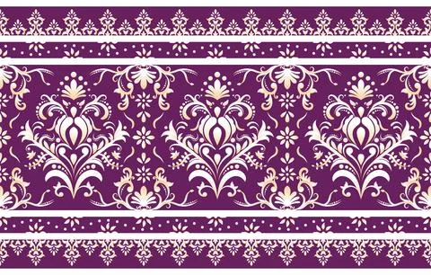 Ethnic Pattern. Ethnic India seamless pattern design oriental style. Damask.. Stock Illustration