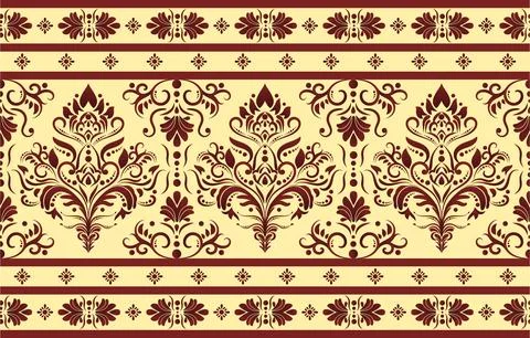 Ethnic Pattern. Ethnic India seamless pattern design oriental style. Damask.. Stock Illustration