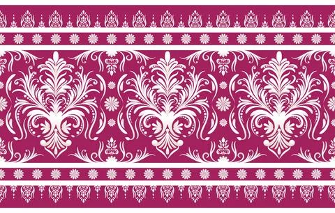 Ethnic Pattern. Ethnic India seamless pattern design oriental style. Damask.. Stock Illustration