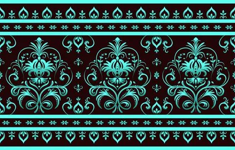 Ethnic Pattern. Ethnic India seamless pattern design oriental style. Damask.. Stock Illustration