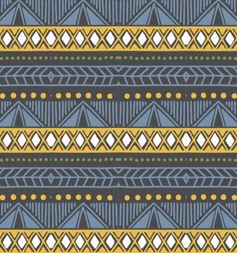 Ethnic pattern in gray and orange khaki Stock Illustration