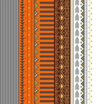 Ethnic pattern gray and orange Stock Illustration