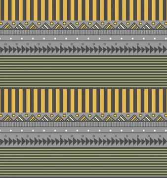 Ethnic pattern gray and orange Stock Illustration