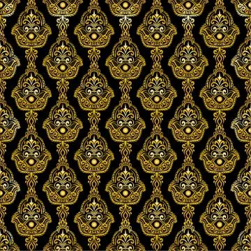 Ethnic pattern with hamsa Stock Illustration