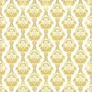 Ethnic pattern with hamsa Stock Illustration