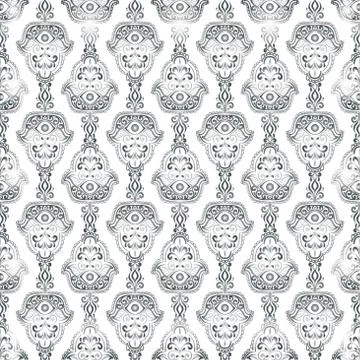 Ethnic pattern with hamsa Stock Illustration