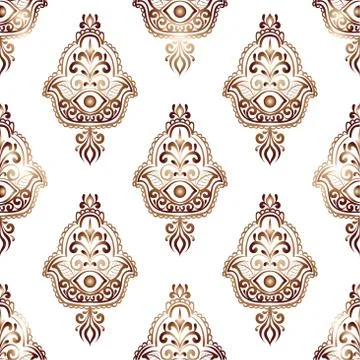 Ethnic pattern with hamsa Stock Illustration
