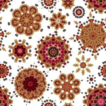Ethnic pattern in pastel color with stylized flowers 스톡 일러스트