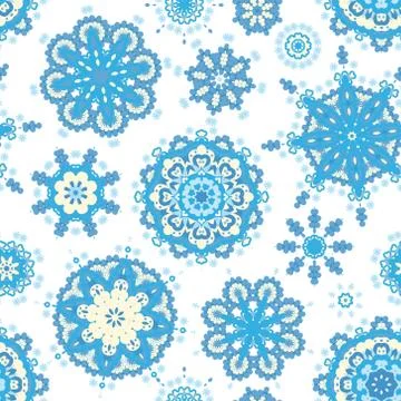 Ethnic pattern in pastel color with stylized flowers Stock Illustration