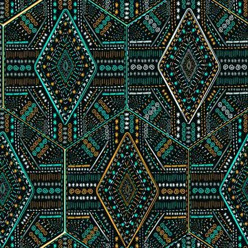 Ethnic pattern. Retro style background. Geometric tribal ornament. Stock-Illustration