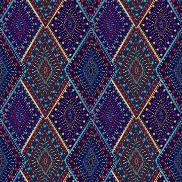 Ethnic pattern. Retro style background. Geometric tribal ornament. Stock-Illustration