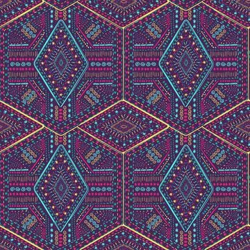 Ethnic pattern. Retro style background. Geometric tribal ornament. Stock-Illustration