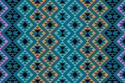 Ethnic pattern seamless geometric,Aztec embroidery border seamless patterns Illustrazione stock