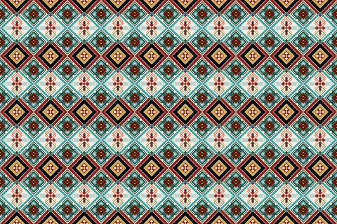 Ethnic pattern seamless geometric,Aztec embroidery border seamless patterns Illustrazione stock