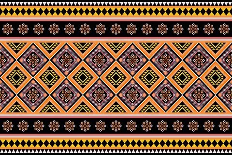Ethnic pattern seamless geometric,Aztec embroidery border seamless patterns Illustrazione stock