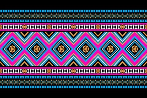 Ethnic pattern seamless geometric,Aztec embroidery border seamless patterns Stock Illustration