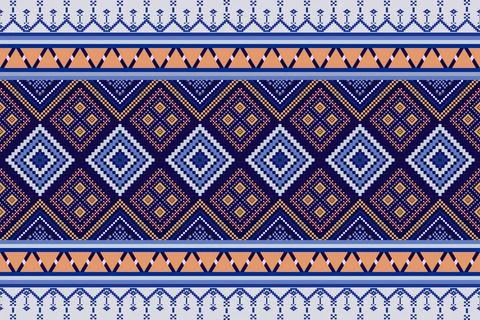 Ethnic pattern seamless geometric,Aztec embroidery border seamless patterns Stock Illustration