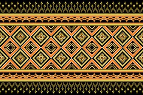 Ethnic pattern seamless geometric,Aztec embroidery border seamless patterns イラスト素材