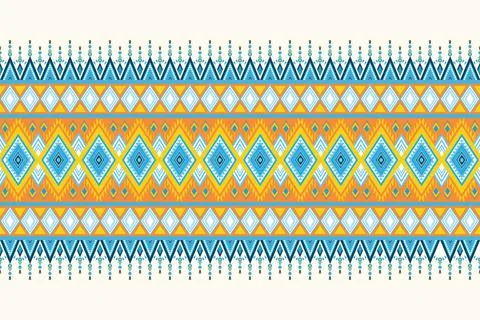 Ethnic pattern seamless geometric,Aztec embroidery border seamless patterns Illustrazione stock