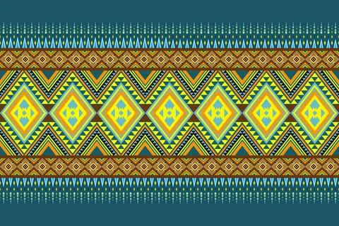 Ethnic pattern seamless geometric,Aztec embroidery border seamless patterns Illustrazione stock