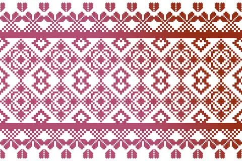 Ethnic pattern seamless geometric,Aztec embroidery border seamless patterns Illustrazione stock