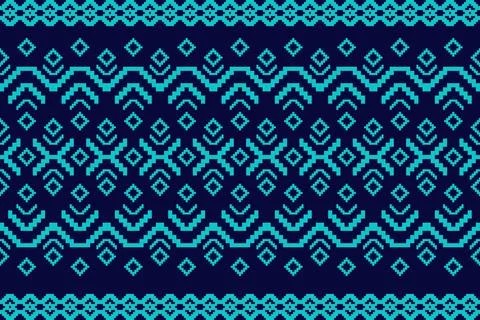 Ethnic pattern seamless geometric,Aztec embroidery border seamless patterns Illustrazione stock