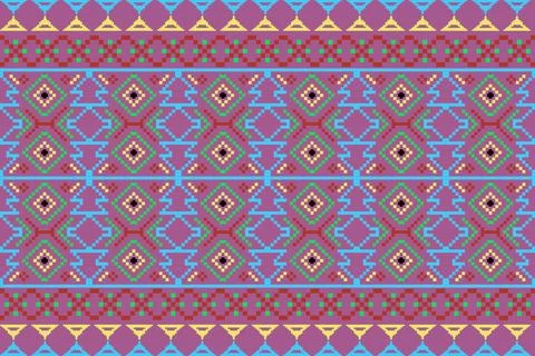 Ethnic pattern seamless geometric,Aztec embroidery border seamless patterns Illustrazione stock