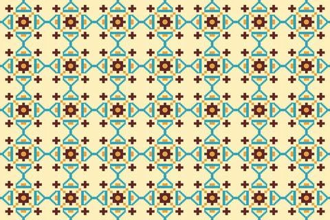 Ethnic pattern seamless geometric,Aztec embroidery border seamless patterns Stock Illustration