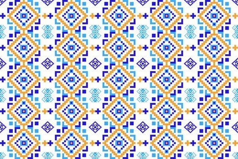 Ethnic pattern seamless geometric,Aztec embroidery border seamless patterns Stock Illustration