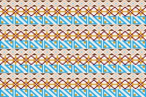 Ethnic pattern seamless geometric,Aztec embroidery border seamless patterns Stock Illustration