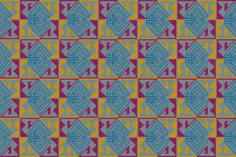 Ethnic pattern seamless geometric,Aztec embroidery border seamless patterns Stock Illustration