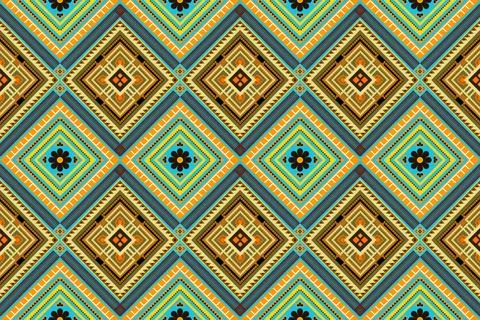 Ethnic pattern seamless geometric,Aztec embroidery border seamless patterns Illustrazione stock