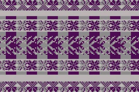 Ethnic pattern seamless geometric,Aztec embroidery border seamless pattern Stock Illustration