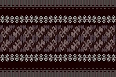 Ethnic pattern seamless geometric,Aztec embroidery border seamless patterns Stock Illustration