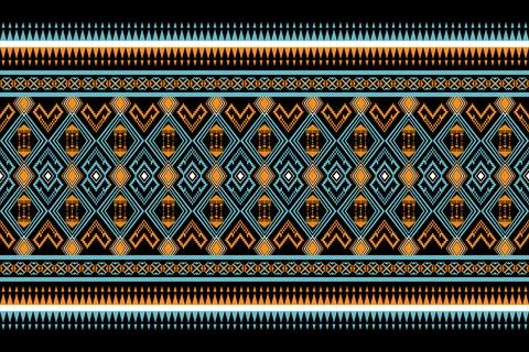 Ethnic pattern seamless geometric,Aztec embroidery border seamless patterns Illustrazione stock