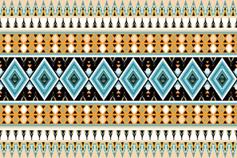 Ethnic pattern seamless geometric,Aztec embroidery border seamless patterns Stock Illustration