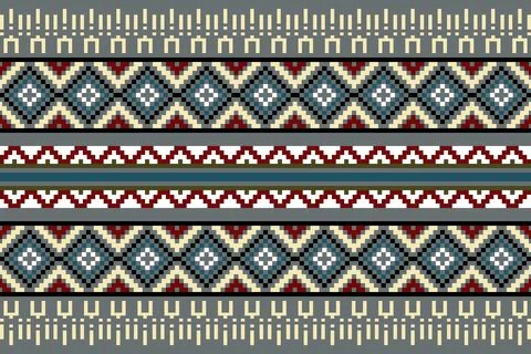 Ethnic pattern seamless geometric,Aztec embroidery border seamless patterns Stock Illustration