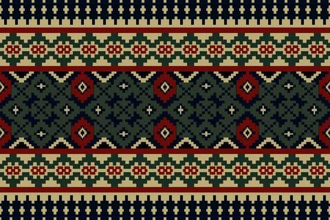 Ethnic pattern seamless geometric,Aztec embroidery border seamless patterns Illustrazione stock