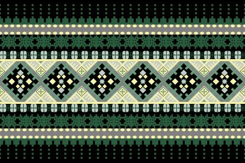 Ethnic pattern seamless geometric,Aztec embroidery border seamless patterns Illustrazione stock