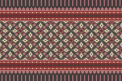 Ethnic pattern seamless geometric,Aztec embroidery border seamless patterns Stock Illustration