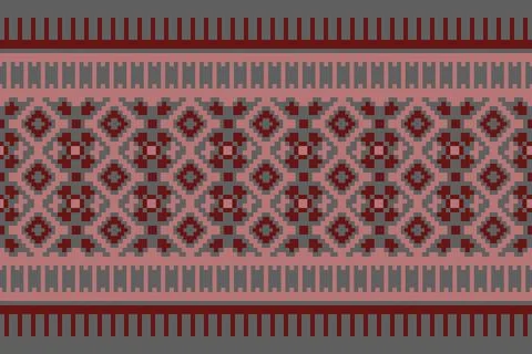 Ethnic pattern seamless geometric,Aztec embroidery border seamless patterns Illustrazione stock