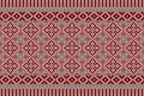Ethnic pattern seamless geometric,Aztec embroidery border seamless patterns Illustrazione stock