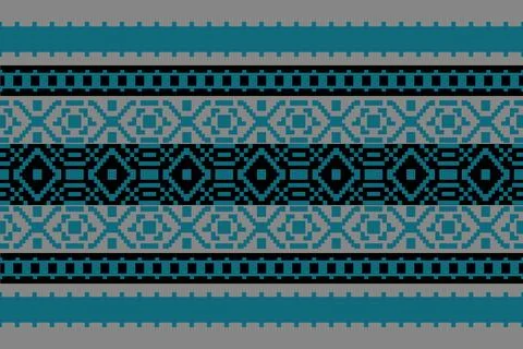 Ethnic pattern seamless geometric,Aztec embroidery border seamless patterns Stock Illustration
