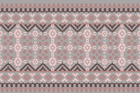 Ethnic pattern seamless geometric,Aztec embroidery border seamless patterns Illustrazione stock