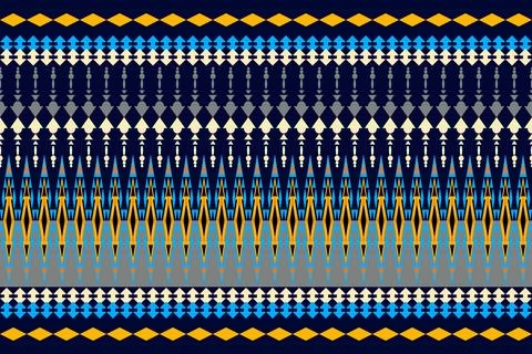 Ethnic pattern seamless geometric,Aztec embroidery border seamless patterns. Stock Illustration