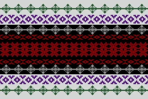 Ethnic pattern seamless geometric,Aztec embroidery border seamless patterns Stock Illustration