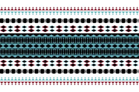 Ethnic pattern seamless geometric,Aztec embroidery border seamless patterns 스톡 일러스트